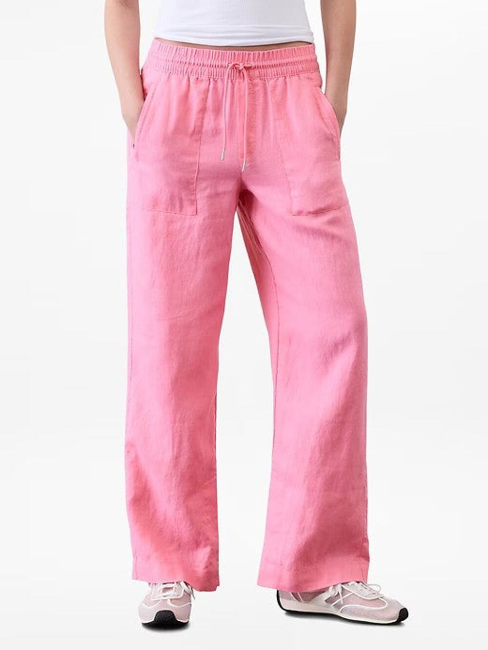 Athleta Retreat Linen High Rise Wide Leg Pant - L
